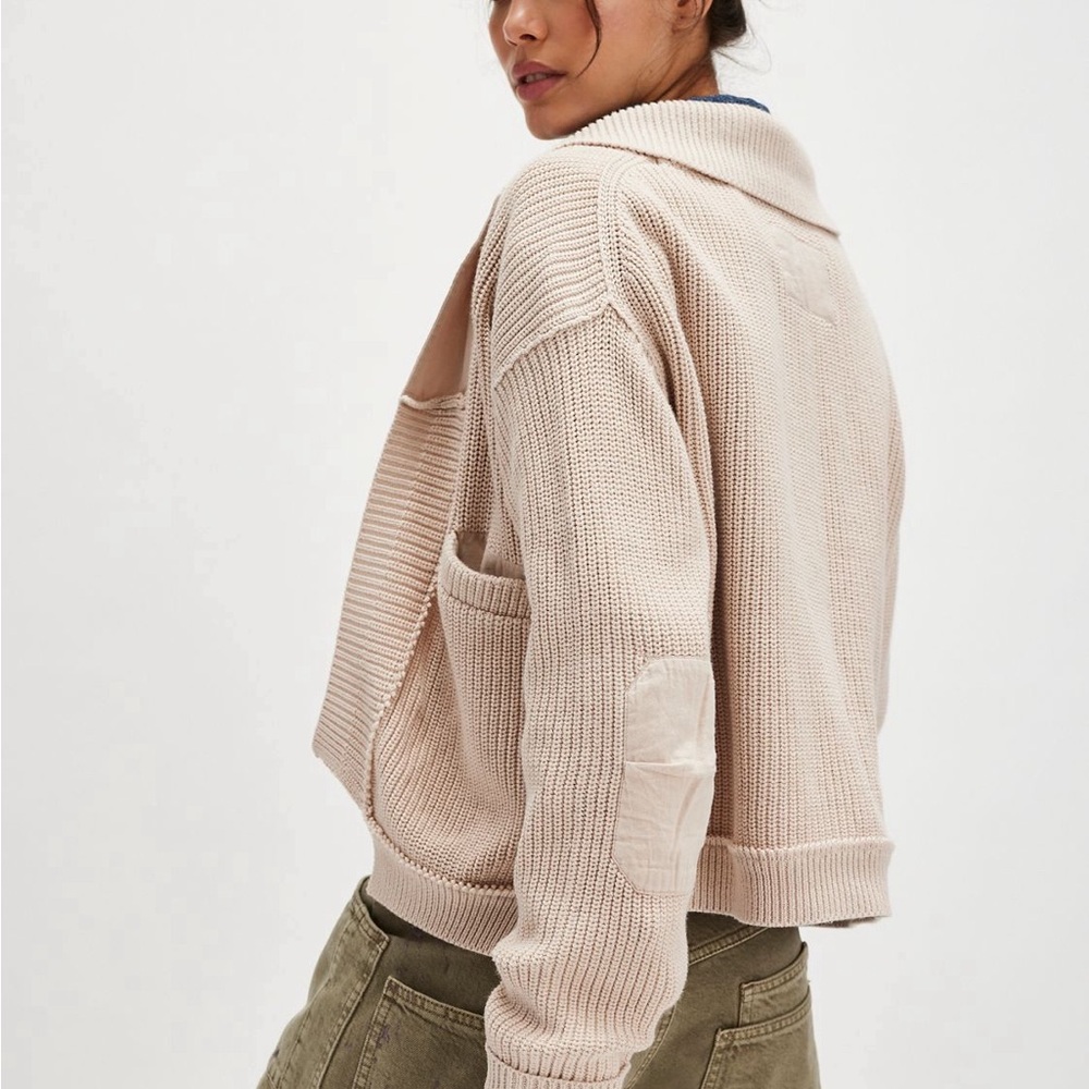 We the free worn thru surplus cardigan